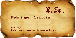 Mehringer Szilvia névjegykártya
